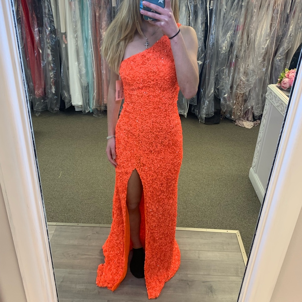Orange Sherri Hill Maxi Dress